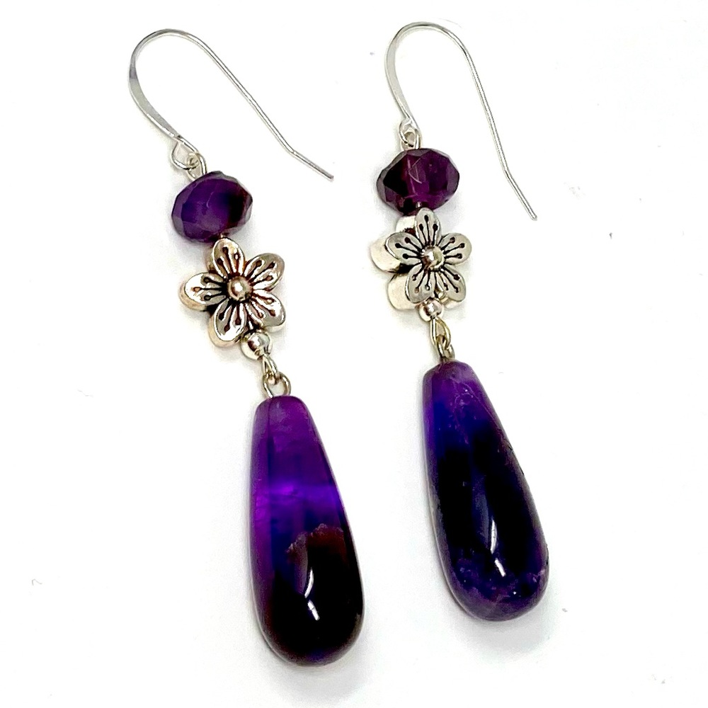 Amethyst drop earrings